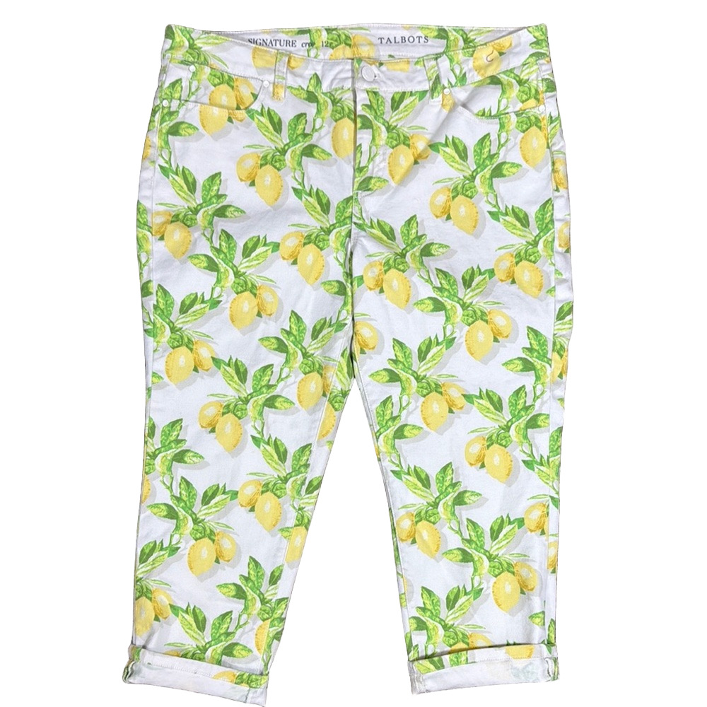 Talbots Citrus Print Cropped Denim Pants SKU0526